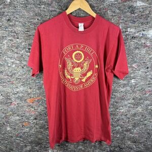 Vintage Fort A.P. Hill Shirt Mens Large United States Army Military Eagle 90s Te